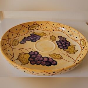 Chip and Dip Hand painted Grapes bowl